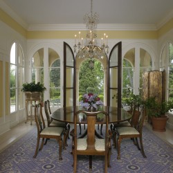 Dining Room with French Doors Open
