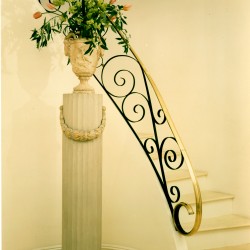 Curved Staircase with Custom Railing